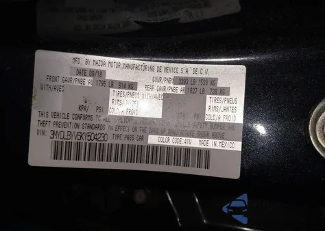 2019 Toyota Yaris Le from USA, damaged, VIN 3MYDLBYV6KY504230
